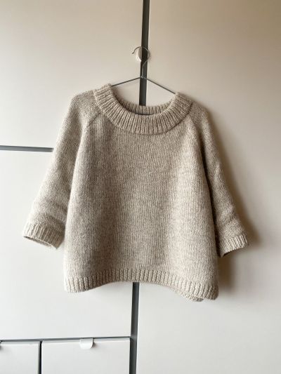 BA Sweater Knitting Pattern – Hip-Length, Folded Neck & Side Slits