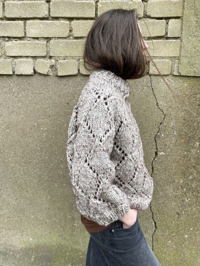 Diamond Chunky Pullover – Boat Neck & Folded Neck Knitting Pattern