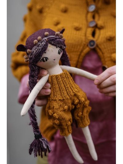 Doll Pants Knitting Pattern – Bobble Stitch, Top-Down in Rounds