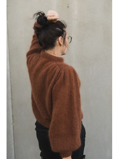 Ruke Chestnut Sweater Knitting Pattern – Hip-Length, Balloon Sleeves & 80's Inspired Design