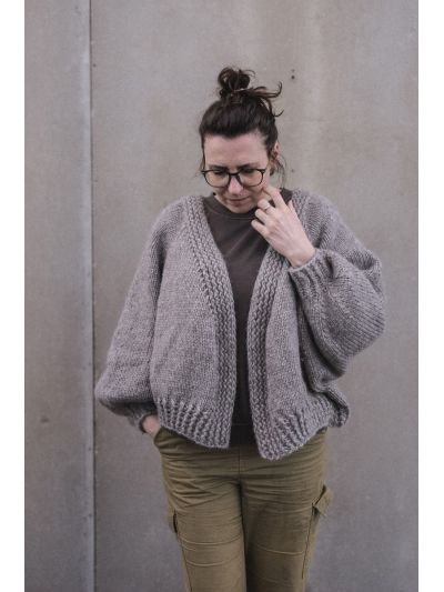 I Wish This Cardigan Knitting Pattern – Hip-Length, Balloon Sleeves & V-Neck