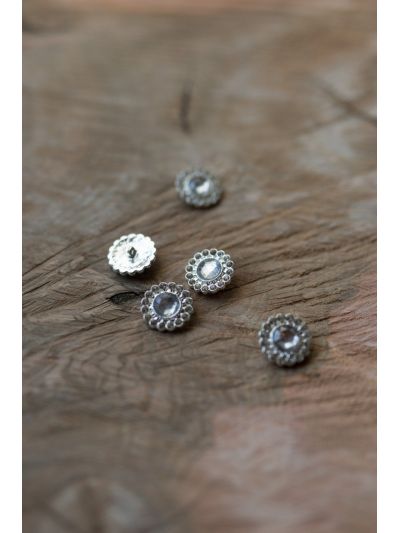 Rhinestone buttons, silver