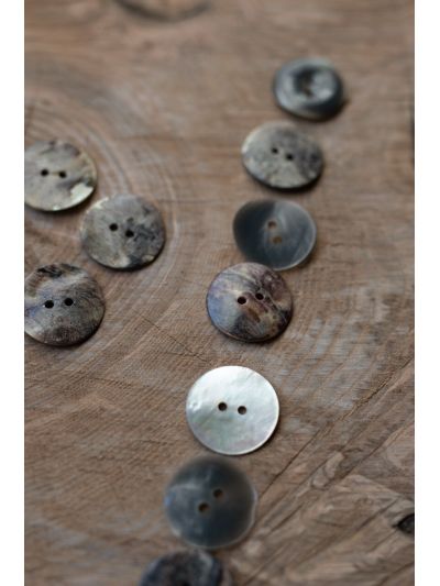 Mother-of-pearl buttons enameled, grey green 30mm