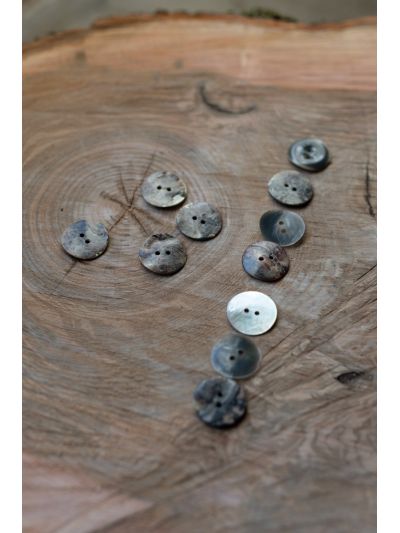 Mother-of-pearl buttons enameled, grey green 30mm