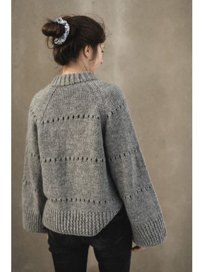 Cloudy Sweater Knitting Pattern – Hip-Length, Crew Neck & Decorative Lace Rows