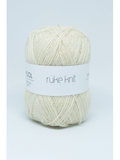 Ruke knit Wool yarn - Wool white colour (201), 100g