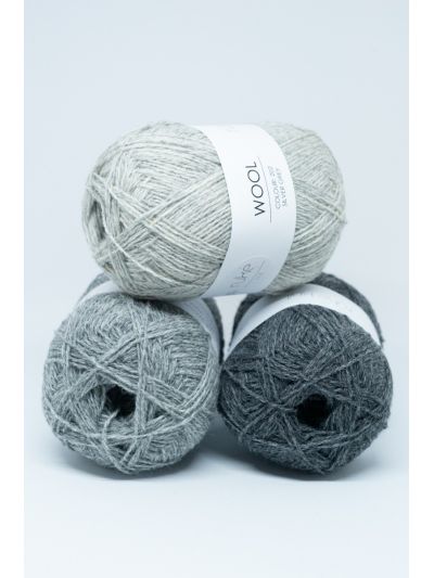 Ruke knit Wool yarn - Light grey colour (202), 100g