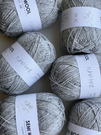 Ruke knit Semi-Wool yarn - Silver grey (22), 100g