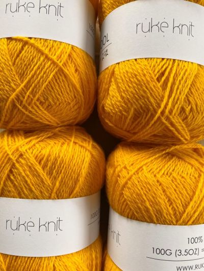 Rūkė knit Wool yarns, 100g - Yellow orange (272), 100g